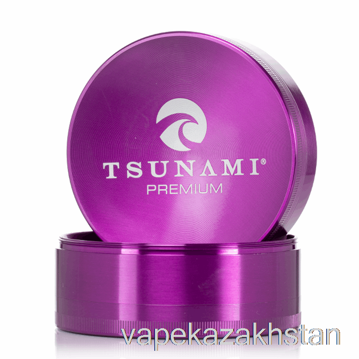 Vape Disposable Tsunami 3.9inch 4-Piece Sunken Top Grinder Purple (100mm)
